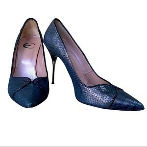 Just Cavalli Leather snake stilettos shoes /heels / pumps .